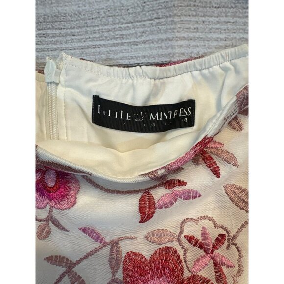 Little Mistress Embroidered Off-Shoulder Floral Dress - Picture 3 of 4